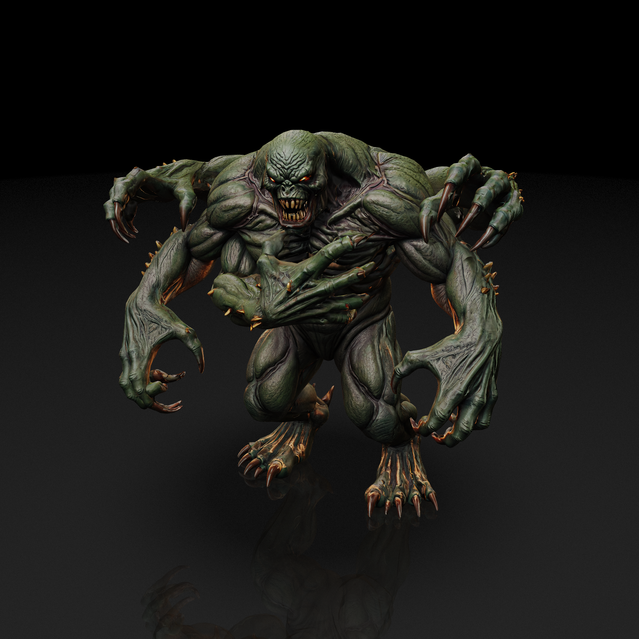 Green Six-Armed Monster