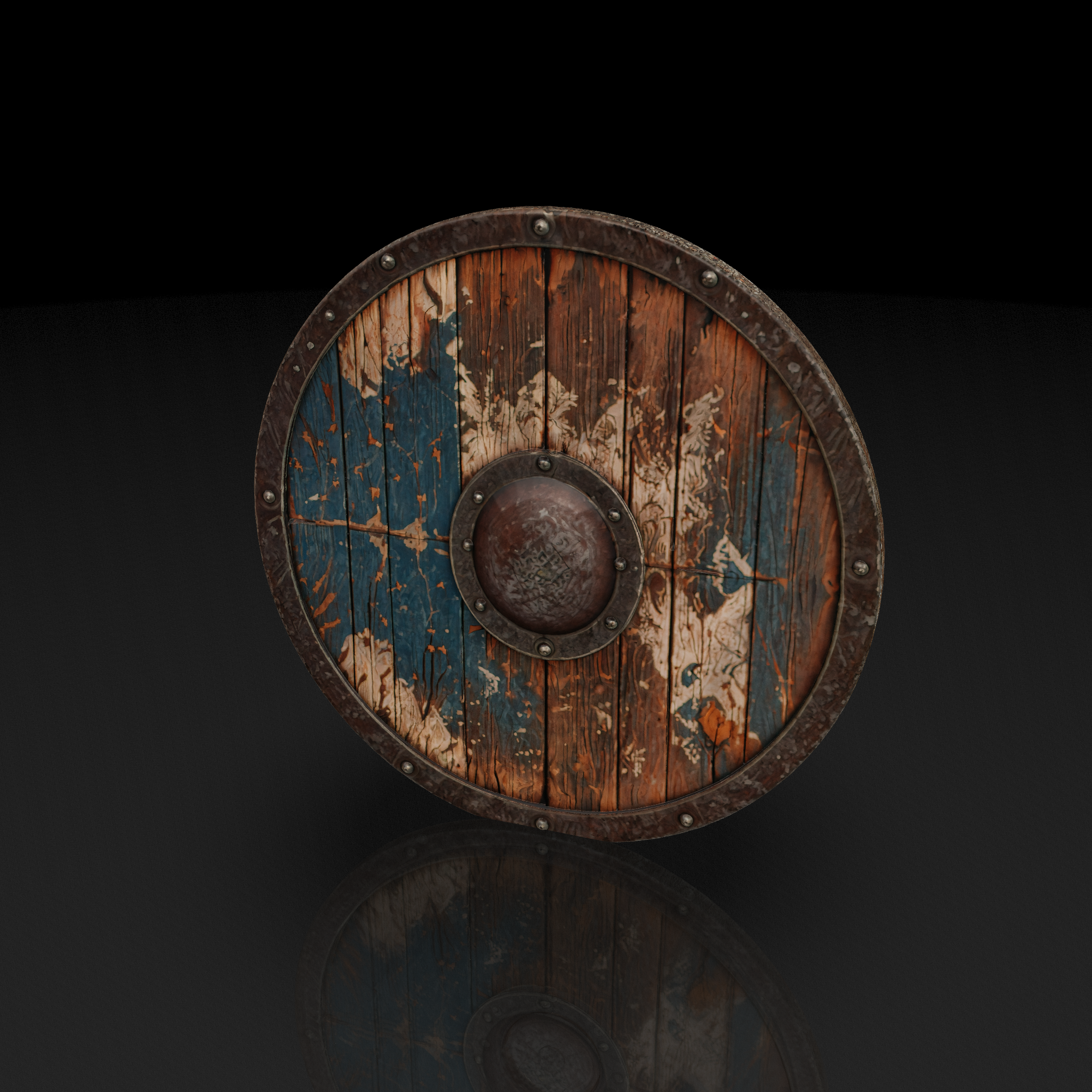 Viking Wooden Shield - 3D model