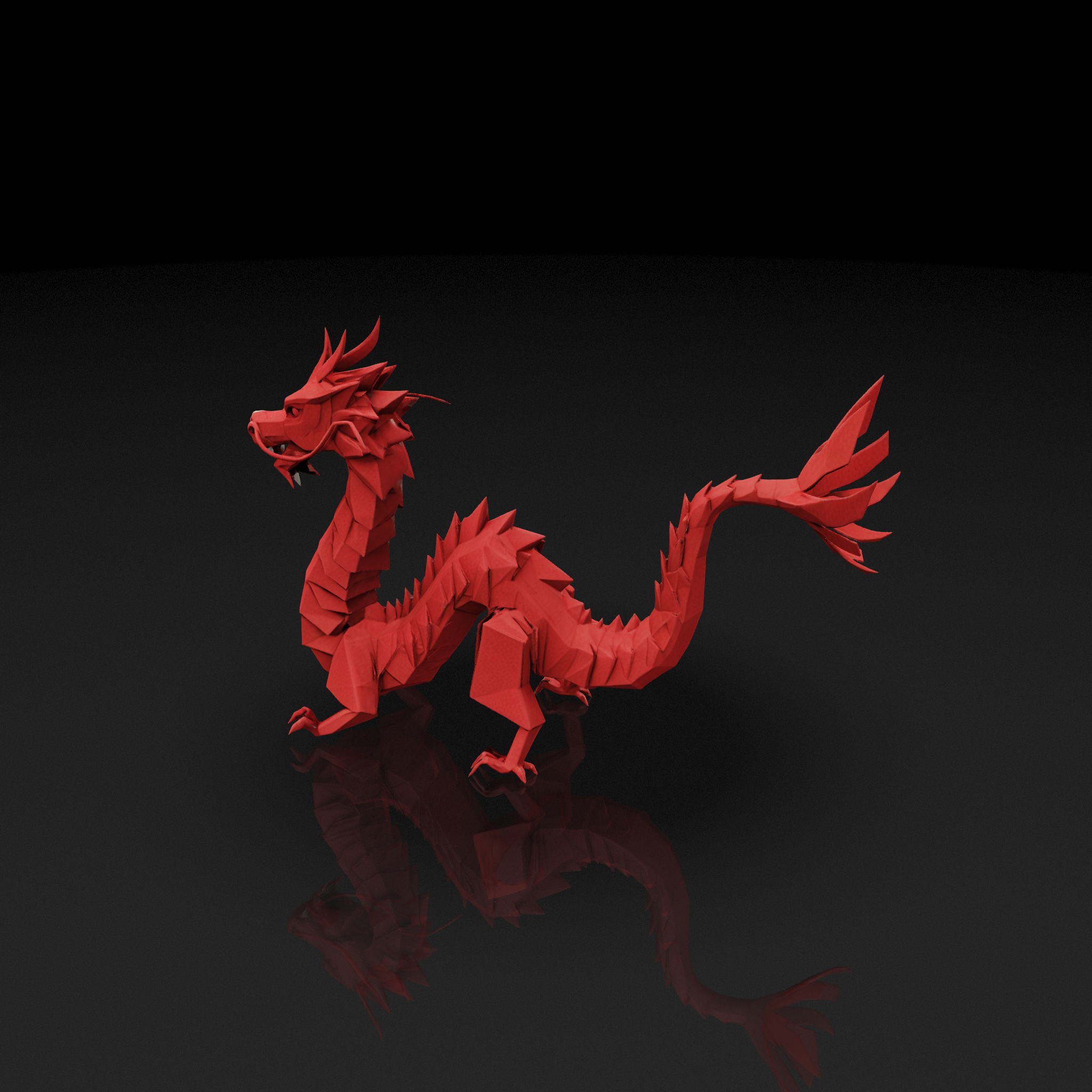 Red Origami Dragon
