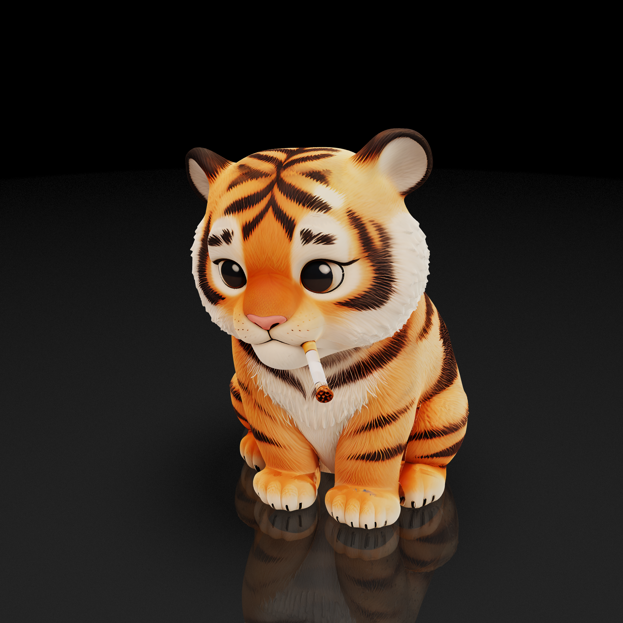 Smoking Tiger Cub