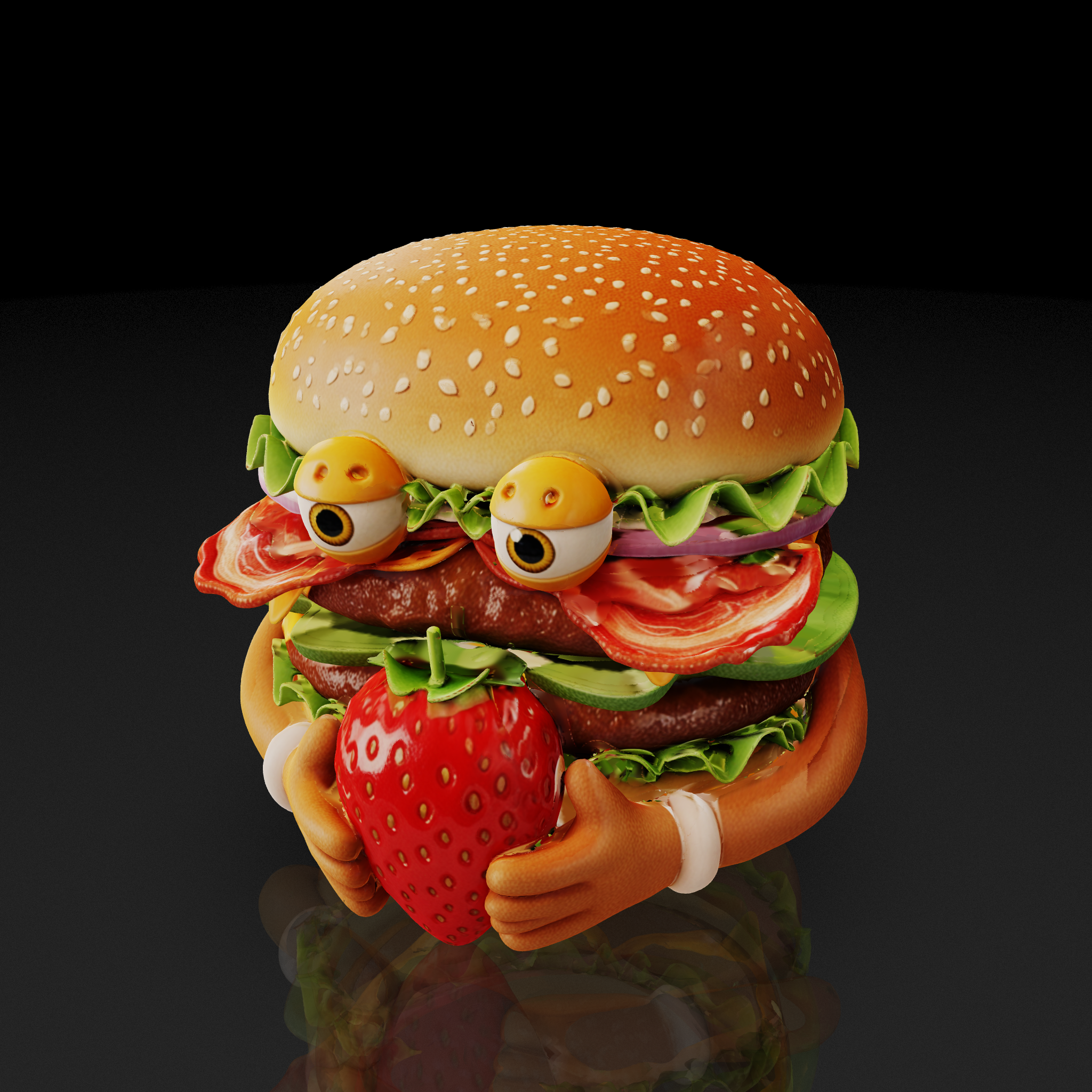 Googly Eyed Cheeseburger Monster