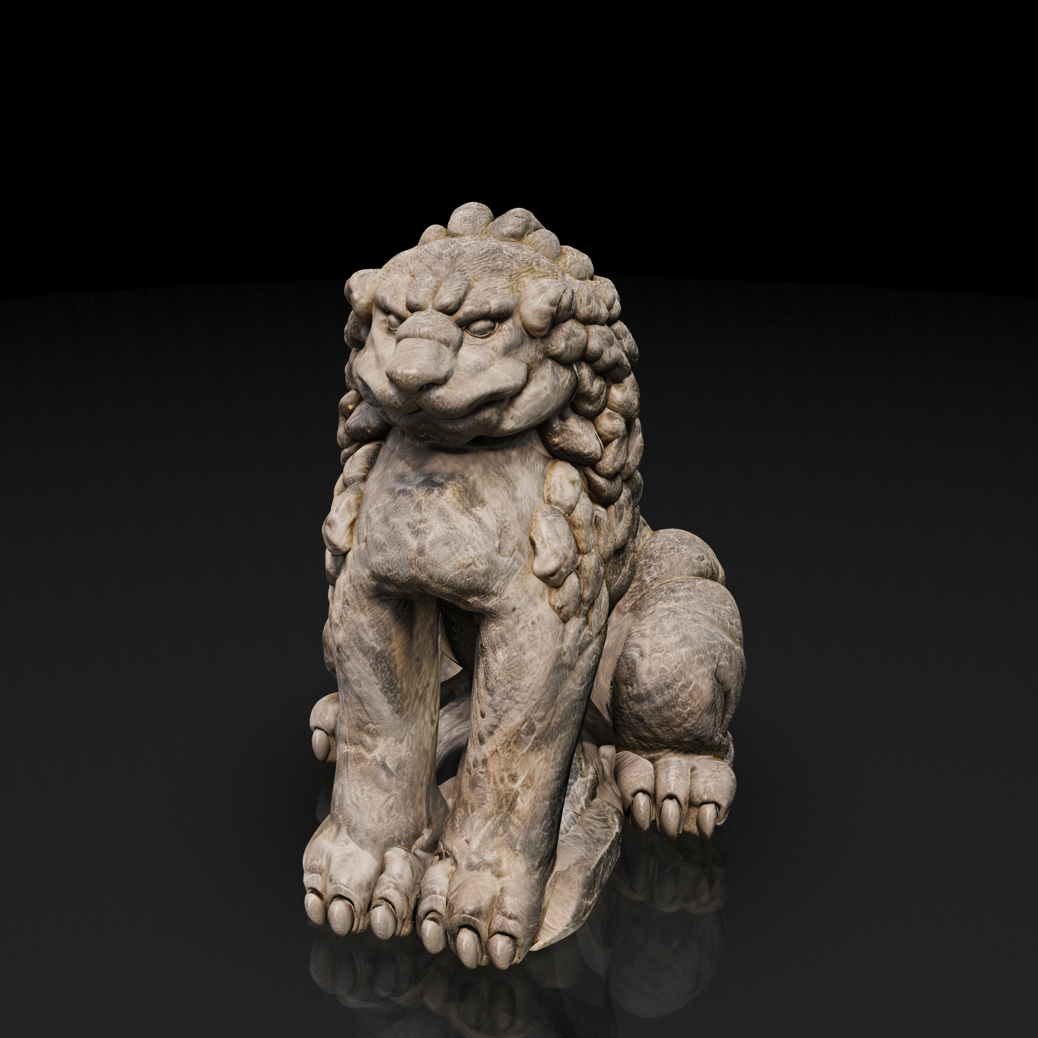 Guardian Lion Statue - 3D model
