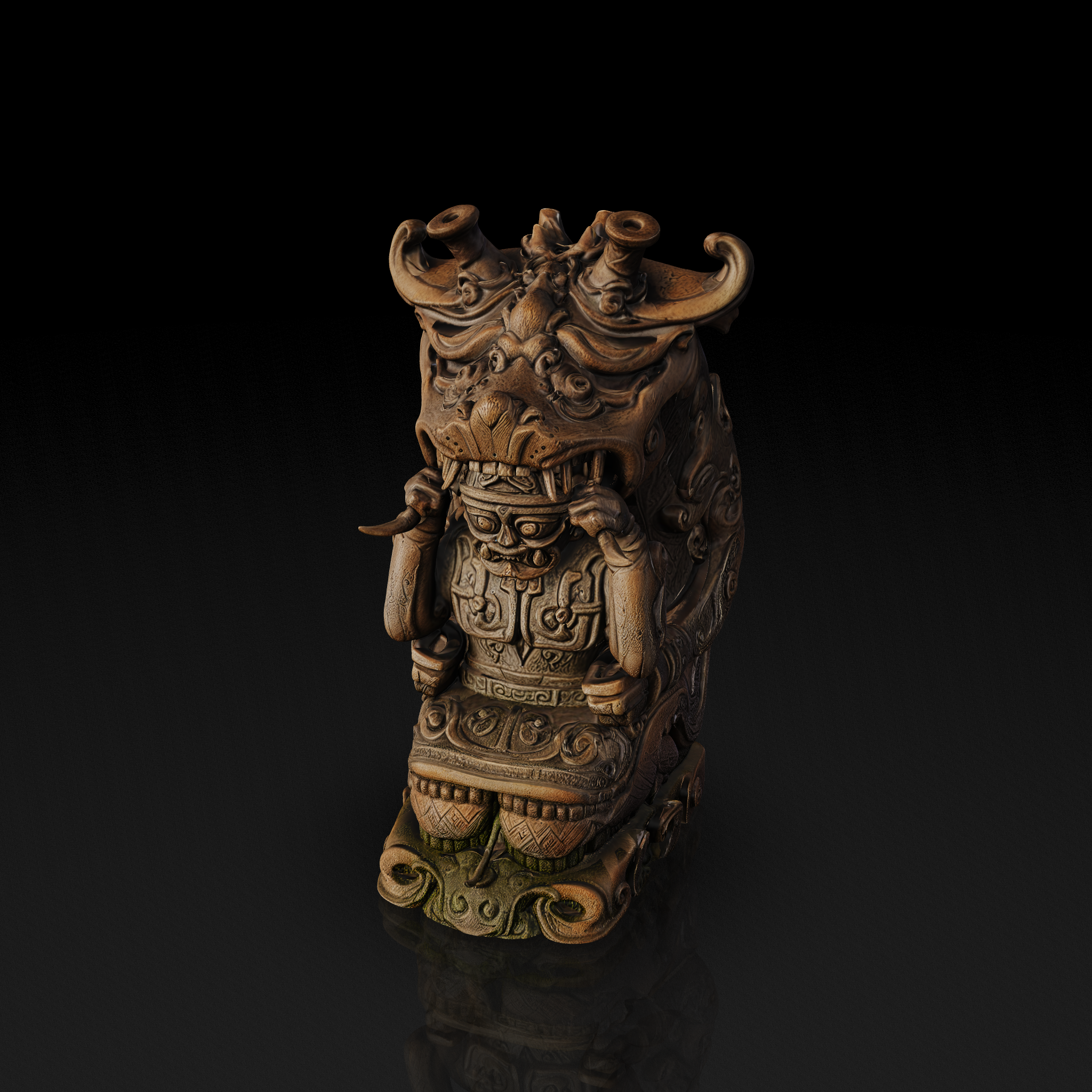 Carved Jaguar Statue - 3D model