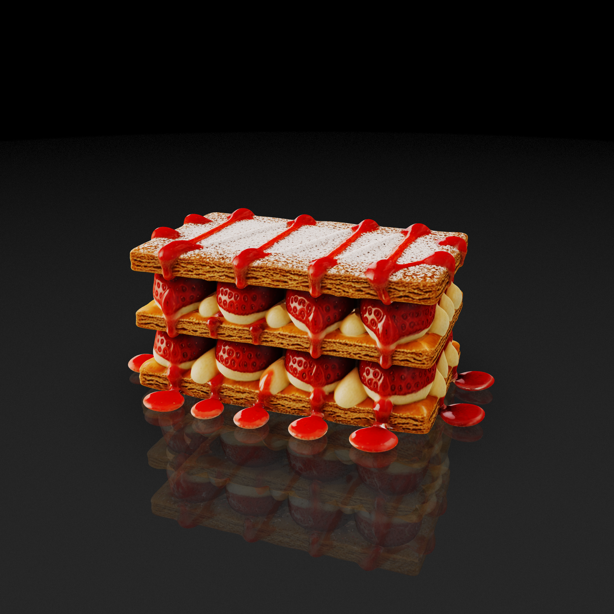 Strawberry Mille Feuille Dessert
