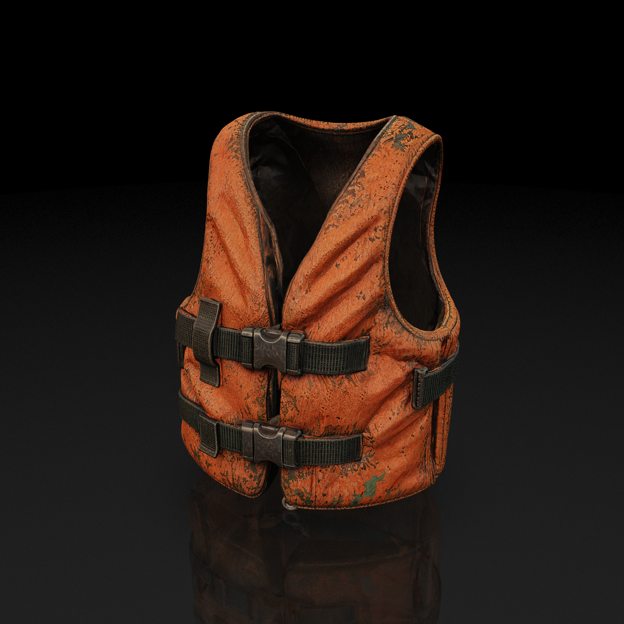 Orange Distressed Life Vest