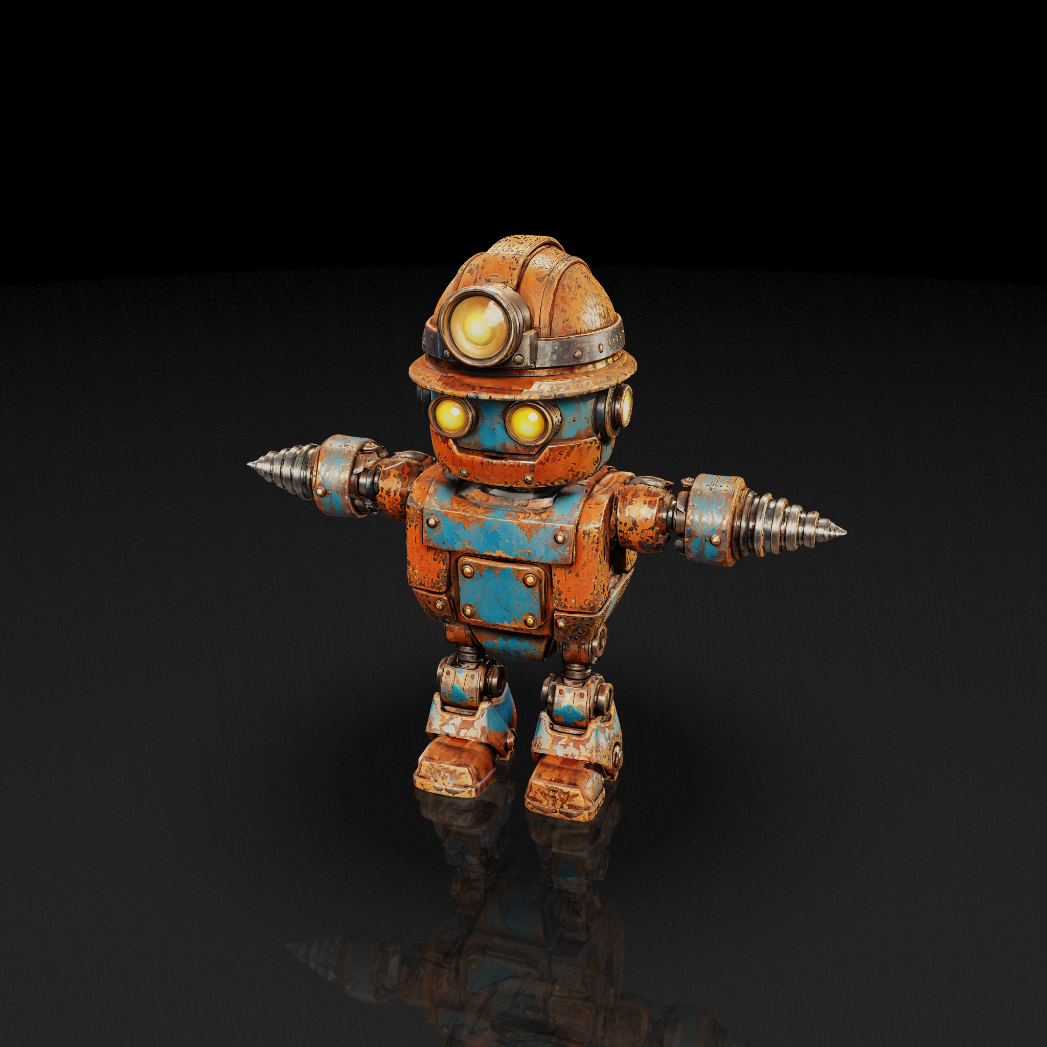 Rusty Miner Robot - 3D model