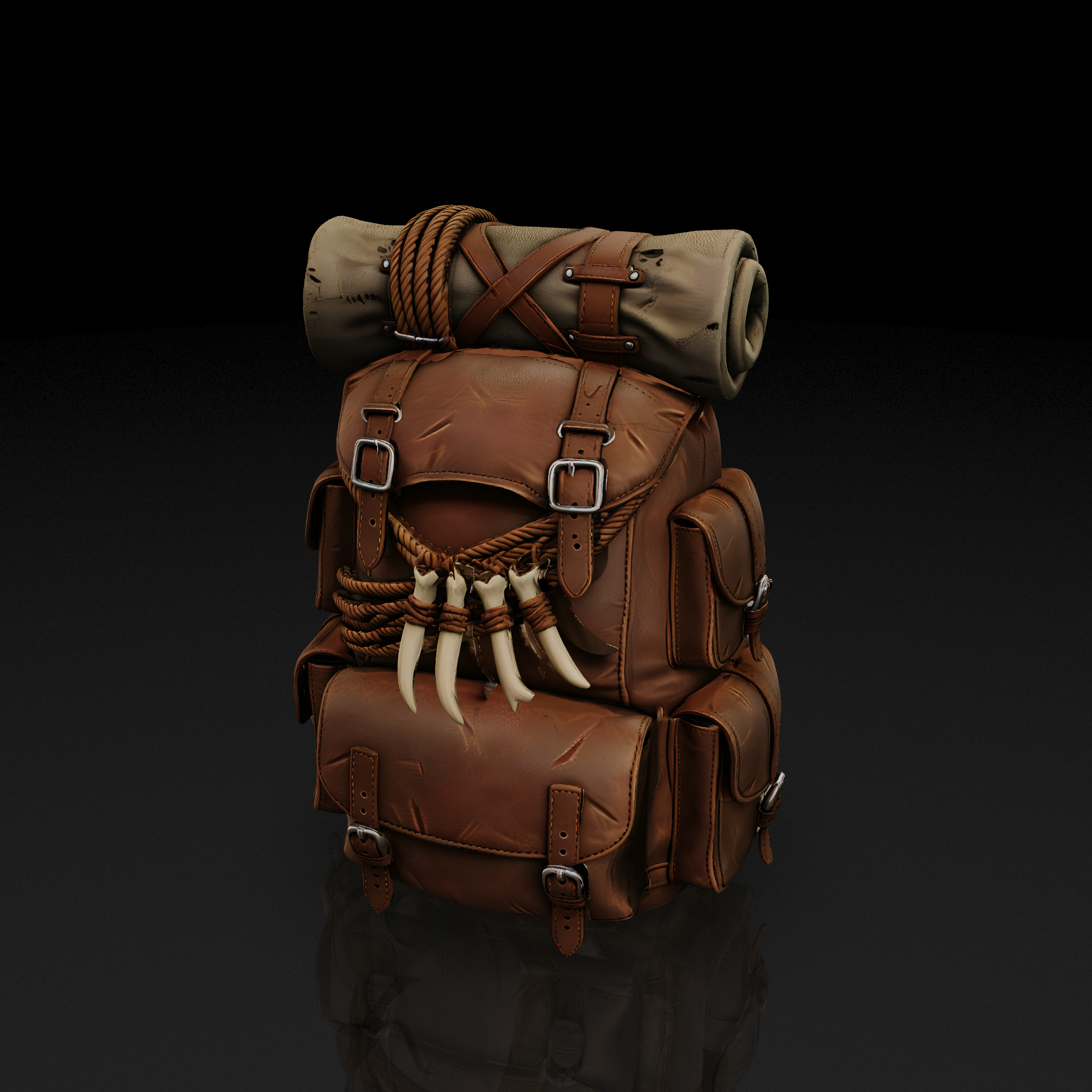 Distressed Leather Backpack