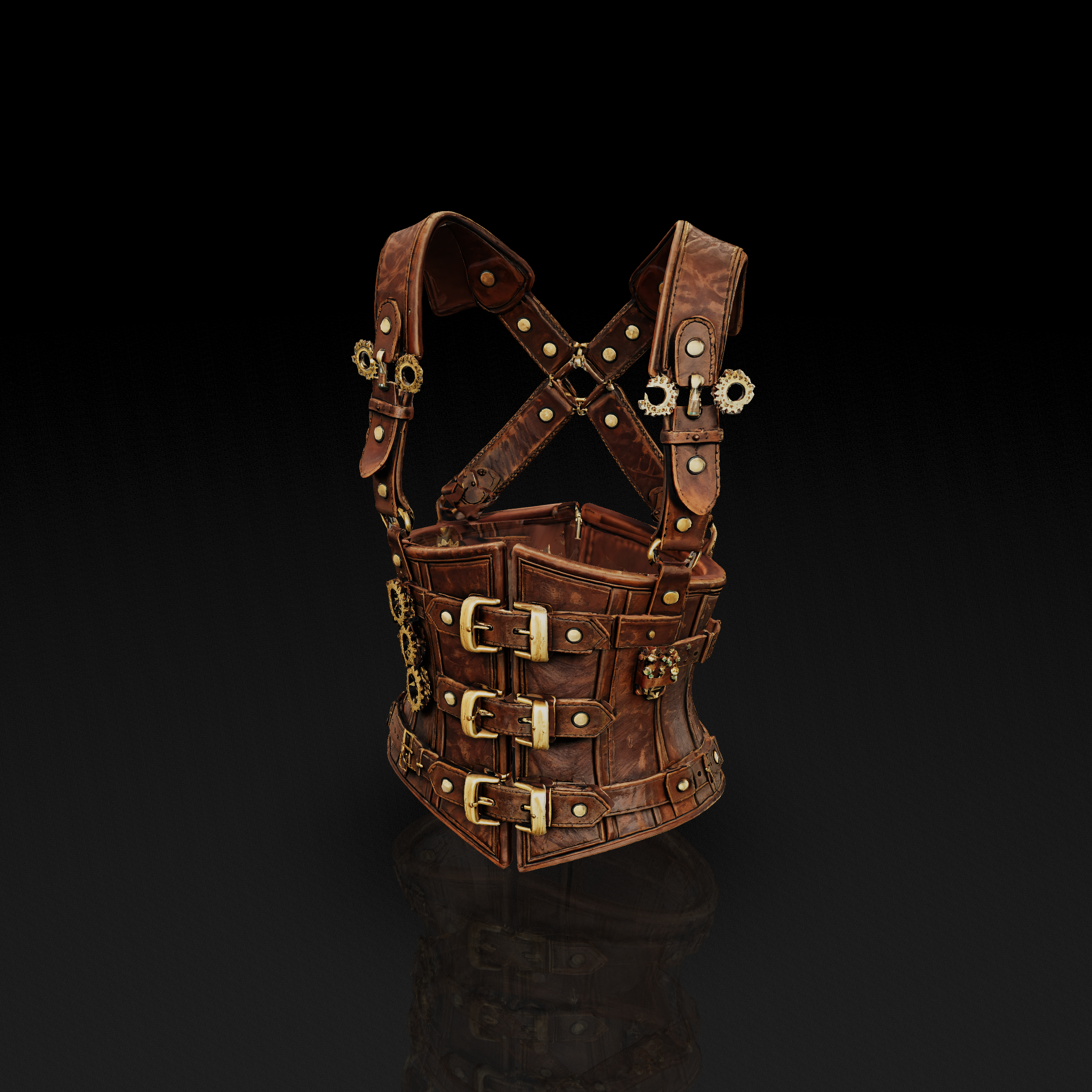 Steampunk Leather Corset - 3D model