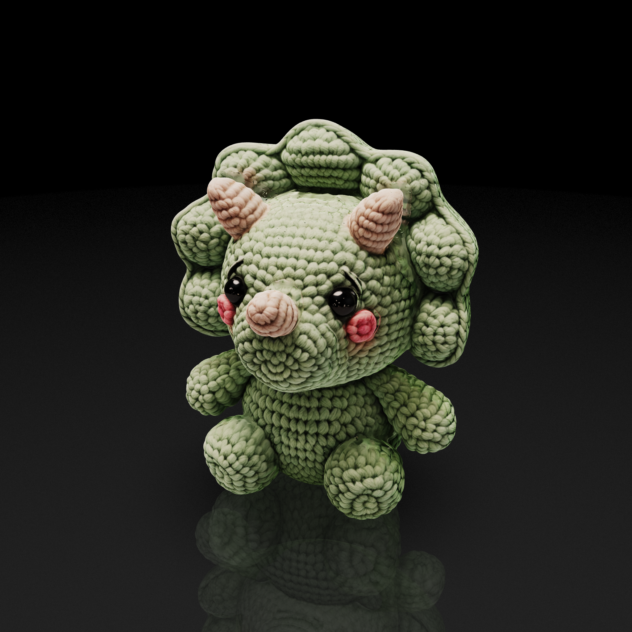 Crocheted Triceratops Amigurumi Toy