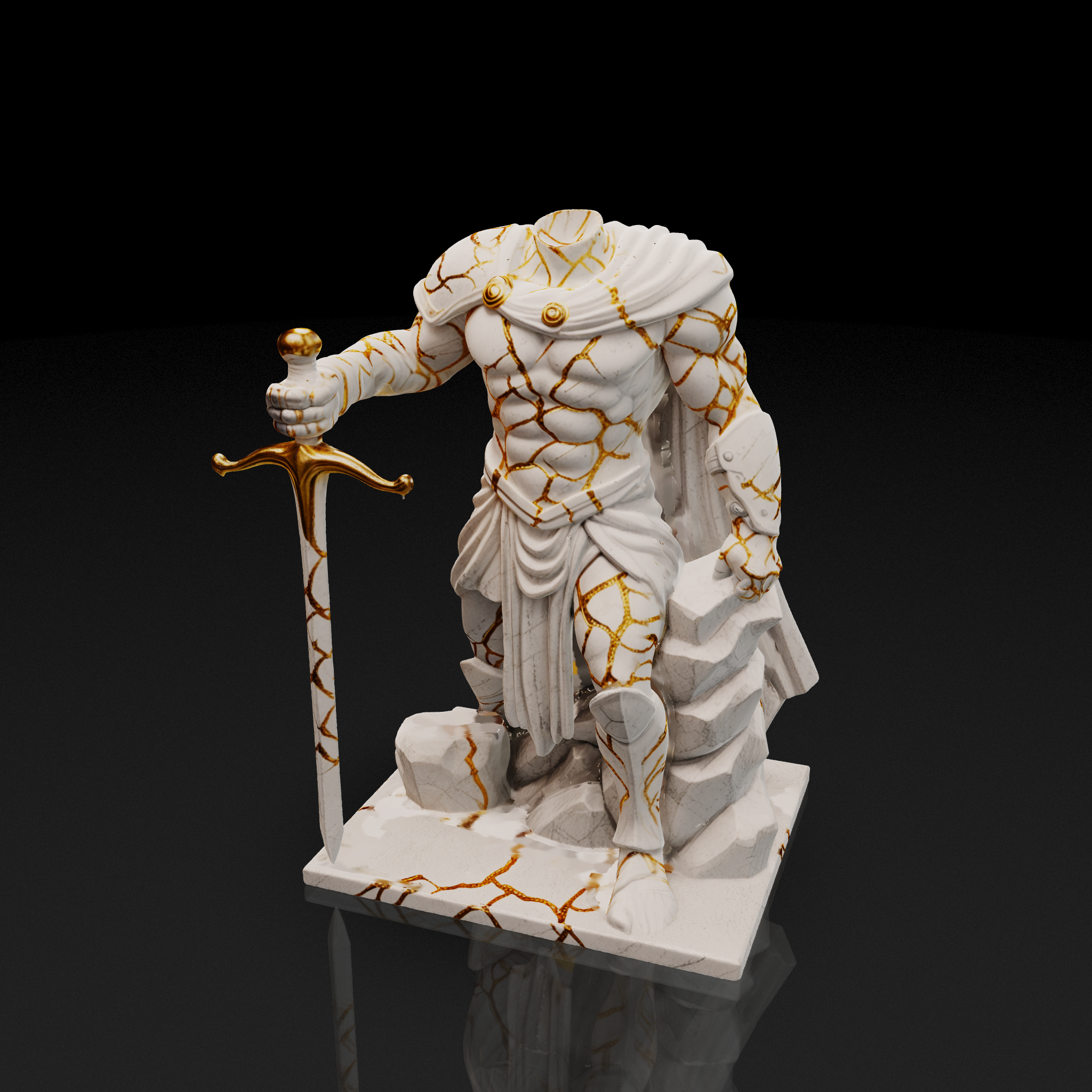 Kintsugi Marble Warrior